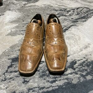 Vintage Mark Nason Rock Never Dies Western Slip On Square Toe Shoe Men's 12